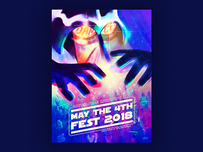 May The 4th Fest 2018 Poster brand darth vader design font illustration illustrator lettering party poster star wars typography vector
