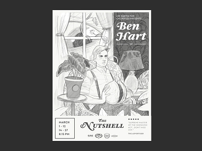 Ben Hart Poster Sketch A ben hart design digital art drawing illustration magic photoshop poster print show typography