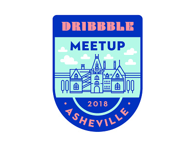 Asheville Dribbble Meet Up 2018 art asheville badge design digital drawing illustration illustrator meetup north carolina type typography