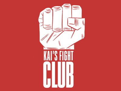 Kai's Fight Club Shirt Design (revised) design digital dobot drawing fist graphic hand illustration logan faerber non profit red steve trevathan t shirt t shirt design typography