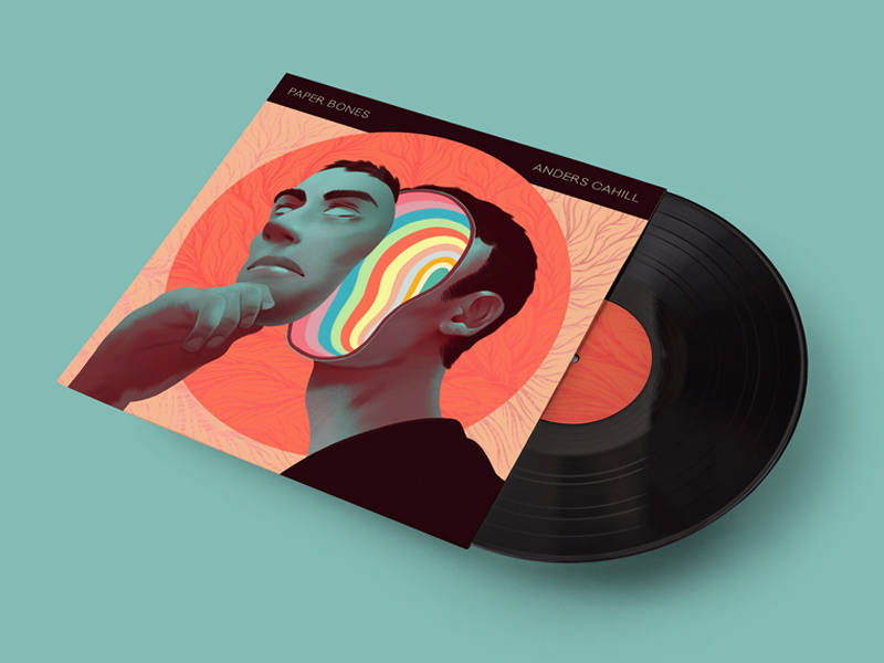 Paper Bones EP typography package design music logo branding painting digital art art illustrator digital drawing photoshop vector vinyl print design