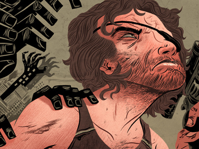 Escape From New York caricature character design city comics design digital drawing escape from new york graphic design guy hands illustration john carpenter kurt russell logan faerber man movie movie poster new york painting people person poster snake snake pliskin typography