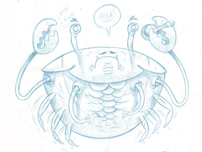 Sketches Aug 31 - Sept 2 2012 crab drawing graphic design illustration sketchbook sketches spanish