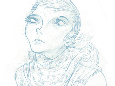 Sketch Oct 15, 2012 character design drawing girl illustration pencil scarf sketch sketchbook