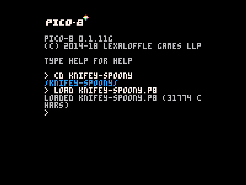 Knifey Spoony gamedev pico8 pixelart