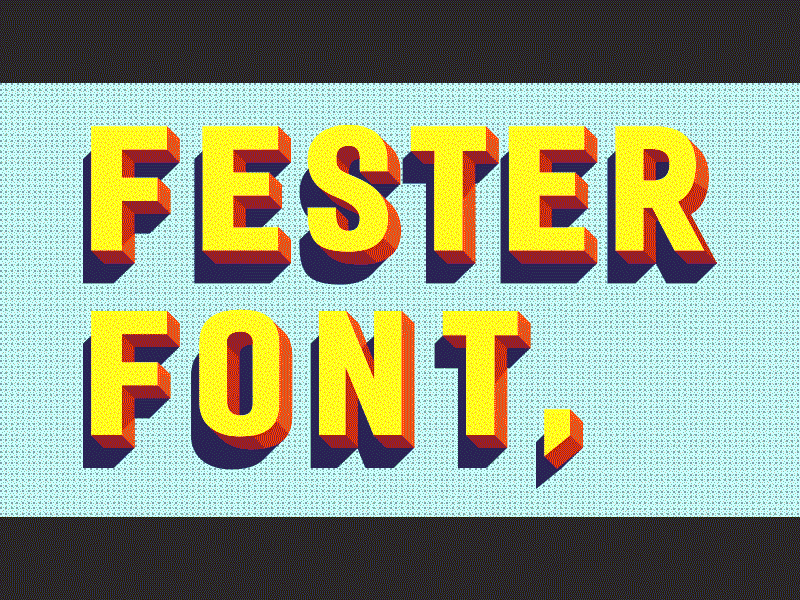 Fester Font creative design dotted halftone retro typography