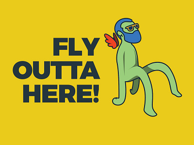 Fly outta here! character colourful creative design illustration montserrat typography