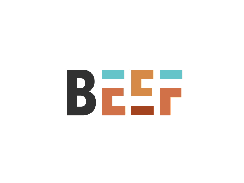 BEEF - Logotype motion branding creative eating face food light logo motion type