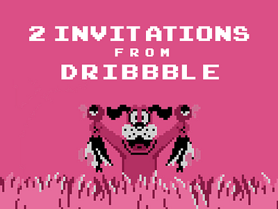 2 Invitations from Dribbble arcade creative dog dribbble duck hunt game invite pink poster