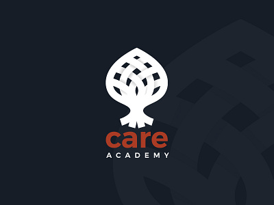 Care Academy Brand Identity blue branding contemporary creative design linked logo modern trending typography white