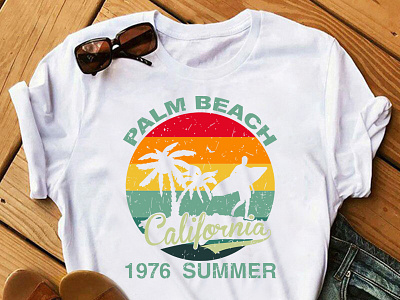 Palm Beach California T-shirt Design branding california california tshirt design californiaclothing design illustration t shirt tshirt art tshirt design typography