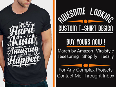 I will create an outstanding custom typography t-shirt design design illustration logo merch by amazon pod tshirt design teesdesign tshirt design tshirt designer tshirtdesign ui