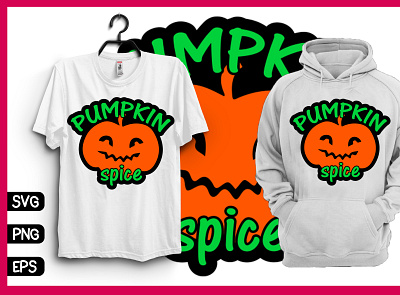 Halloween T-shirt Design | Pumpkin Spice | Halloween design illustration march by amazon merch by amazon pod tshirt design teesdesign tshirt design tshirt designer tshirtdesign