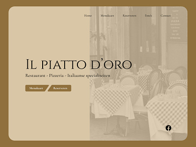 Il Piatto D'Oro Italian Restaurant Website Mockup branding design icon logo typography ui ux vector