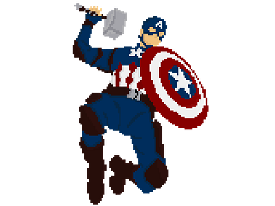 Captain America Holding Mjolnir