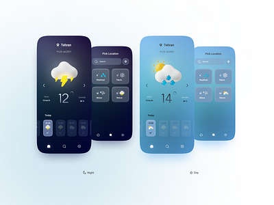 Meteorology Mobile app Design 3d app design graphic design illustration meteorology ui ux