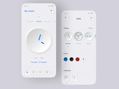 Neomorphism Clock App app neomorphism clock app ui