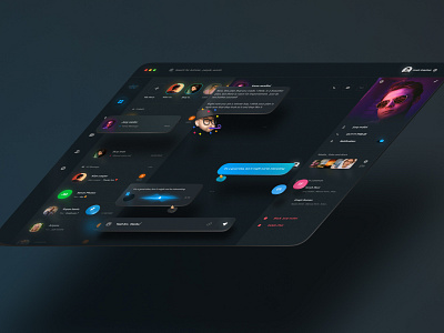 Messenger Dashboard 3d darkmood dashboard design m massenger ui uiux ux