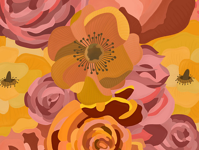 Rosy Roses adobe illustrator design digital illustration floral floral design floral illustration flowers flowers illustration graphic design illustration