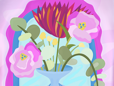 Vase of Flowers adobe illustrator design digital illustration floral floral art floral design floral illustration flowers flowers illustration graphic design illustration illustrator