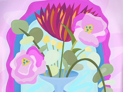Vase of Flowers adobe illustrator design digital illustration floral floral design floral illustration flowers flowers illustration graphic design illustration