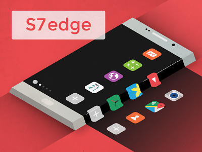 Galaxy S7 Edge 45 apps banner galaxy illustration illustrator isometric red s7 s7edge samsung smartphone
