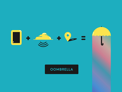 Oombrella blue cloud icon iconography illustration illustrator location oombrella rainbow smartphone umbrella yellow