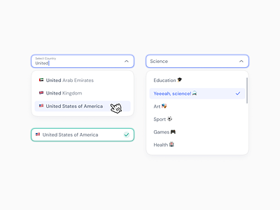 Dropdowns / Input Fields - Figma Dashboard UI Kit dashboard design dropdown dropdown menu dropdown ui focused form form field input input box input field input fields inputs select selected selector ui ui element ui elements ui kit