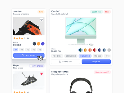 Ecommerce Shopping Cards - Figma UI kit