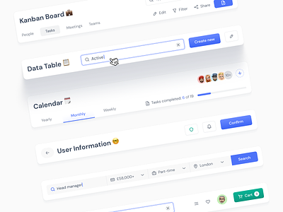 Dashboard Headers - Figma UI kit components dashboard design design system desktop element figma figma ui header design header navigation headers navigation menu search search bar segments ui ui element ui kit ux web