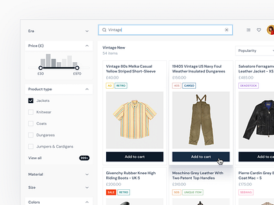 Clothing Web eCommerce Cards - Figma UI Kit app design cards cart checkout clothing e commerce ecommerce fashion filters market minimal online shopping online store order summary shop app shopify shopping web store