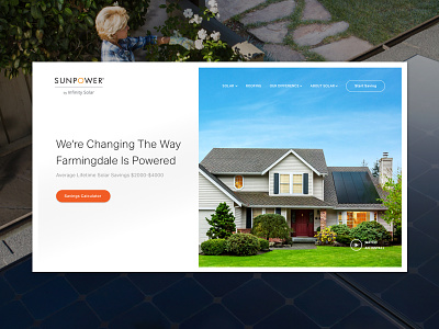 Solar Company - Home clean design flat minimal modern orange simple ui ux web website white
