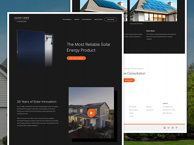 Solar Company - Technology black clean design flat minimal modern orange simple ui ux web website