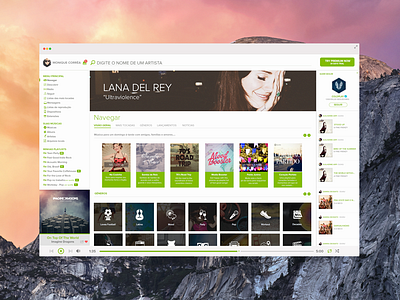 Redesign Spotify Yosemite clean flat minimal musical osx redesign spotify theme white yosemite