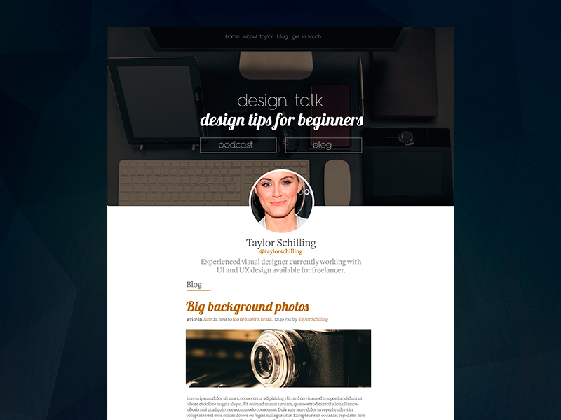 Blog Inspiration Freebie blog theme minimal big background clean wordpress freebie free psd inspiring