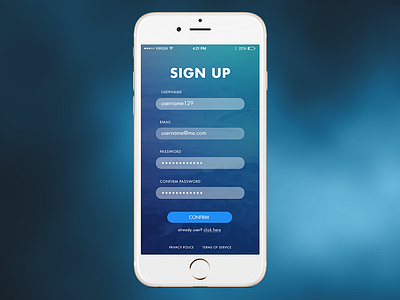 Sign Up Mobile Screen Freebie - #DailyUI 001 dailyui form freebie gradient mobile app sign up