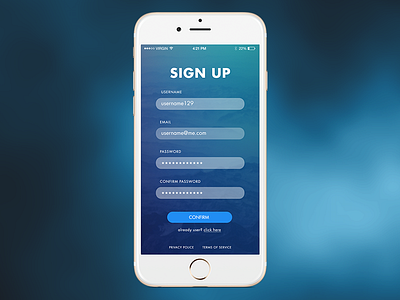 Sign Up Mobile Screen Freebie - #DailyUI 001 