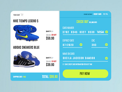 Daily UI :: 02 Credit Card Checkout (Freebie) checkout credit card daily ui dailyui flat freebie user interface vivid colors