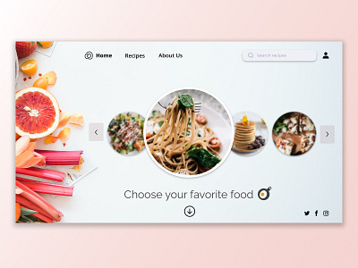 Food Website animation branding design graphic design icon illustration ui ux vector