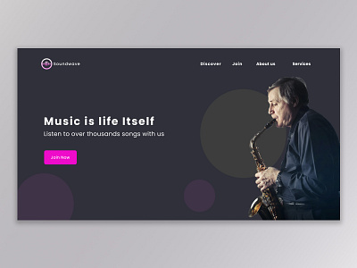 Simple Music Website app branding design graphic design illustration logo ui ux vector