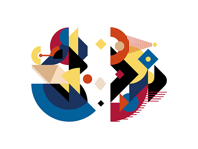 Cut abstract bauhaus illustration retro