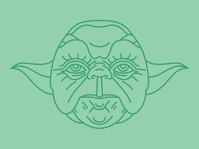 Yoda illutration lines star wars