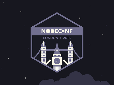 Nodeconf London 2016 logo (Evening) flat illustration logo