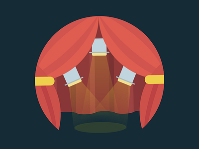 Theatre Round Icon cinema flat icon illustration spotlight theatre