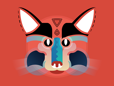 Fox abstract fox illustration shapes vector