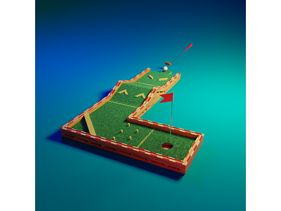 L of Playground Christmas 3D Typography 36 days of type 3d b3d blender christmas cute golf graphic design illustration low poly motion graphics playground type face