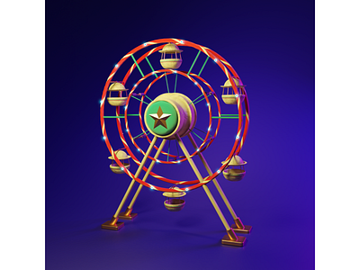 O of Playground Christmas 3D Typography 36 days of type 3d alphabet animation blender christmas cute design ferris wheel graphic design motion graphics type face typography ui ux