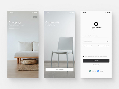 Launch page | Landing page | Sign in flash screen page landing page launch page minimalism shopping sign in ui