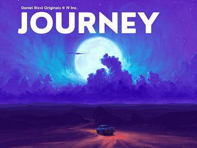 Journey Art© Digital Art + Poetry blue night dribbble evening illustartion instagram journey landingpage lost moon moon and evening nature night sky poetry quotes time twoliners