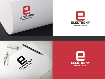 Electrony Letter E Logo ecommerce electron electronic hardware hi tech it letter machine media network networks pc software system tech techno technology web